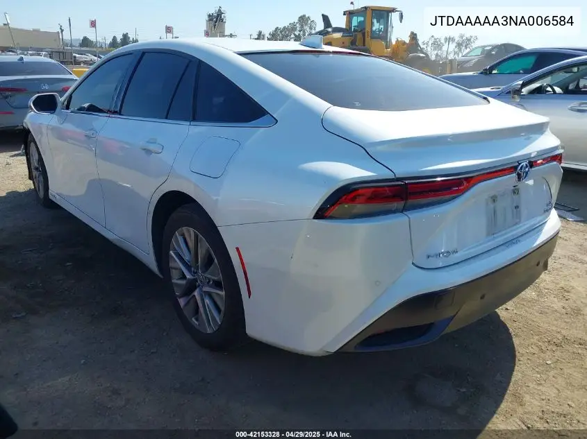 2022 Toyota Mirai Xle VIN: JTDAAAAA3NA006584 Lot: 42153328