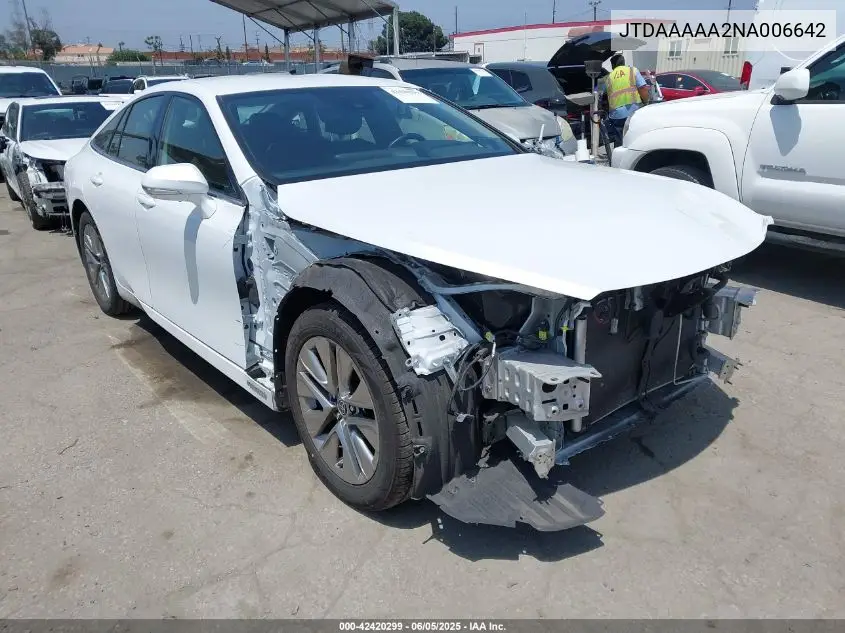 2022 Toyota Mirai Xle VIN: JTDAAAAA2NA006642 Lot: 42420299