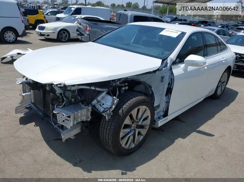 2022 Toyota Mirai Xle VIN: JTDAAAAA2NA006642 Lot: 42420299