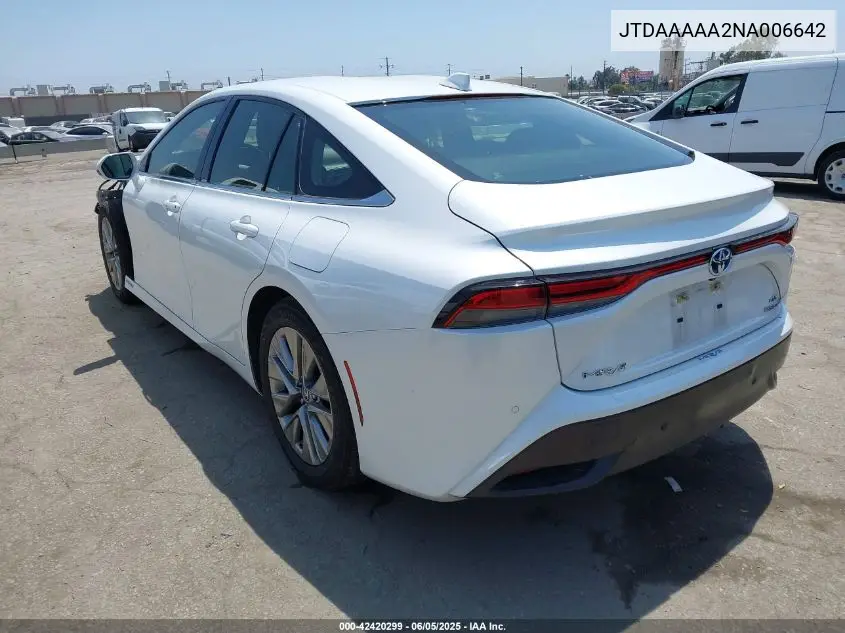 2022 Toyota Mirai Xle VIN: JTDAAAAA2NA006642 Lot: 42420299