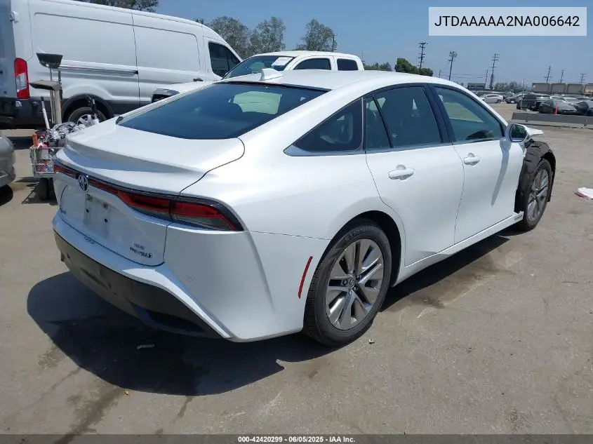 2022 Toyota Mirai Xle VIN: JTDAAAAA2NA006642 Lot: 42420299