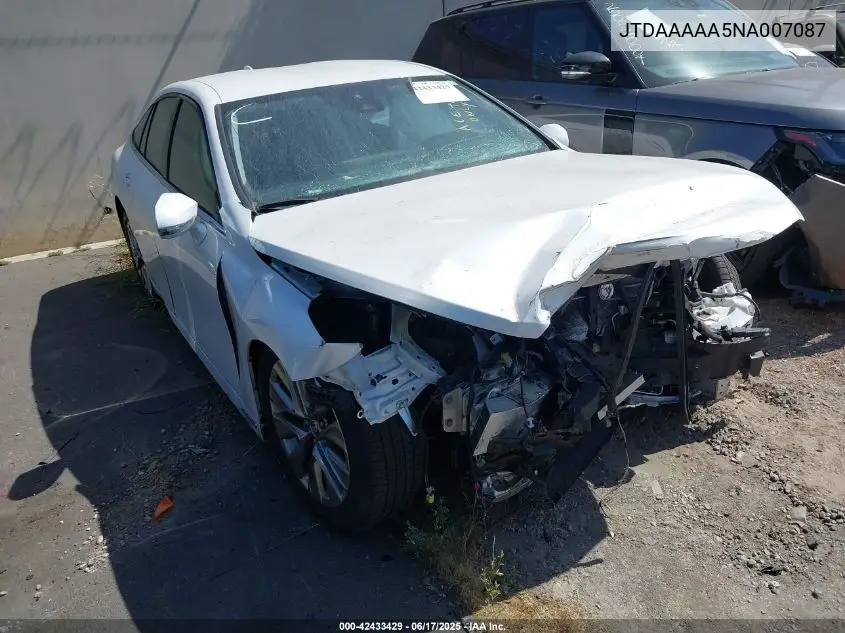2022 Toyota Mirai Xle VIN: JTDAAAAA5NA007087 Lot: 42433429