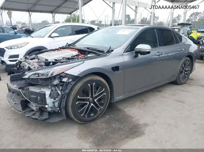 2022 Toyota Mirai Limited VIN: JTDAAAAA5NA005467 Lot: 42465729