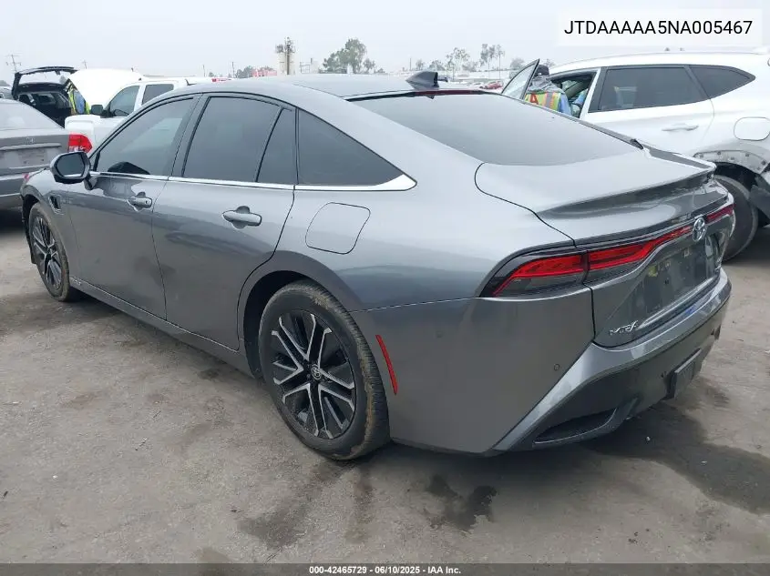 2022 Toyota Mirai Limited VIN: JTDAAAAA5NA005467 Lot: 42465729