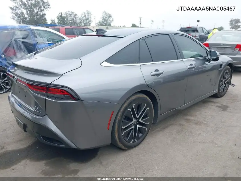 2022 Toyota Mirai Limited VIN: JTDAAAAA5NA005467 Lot: 42465729