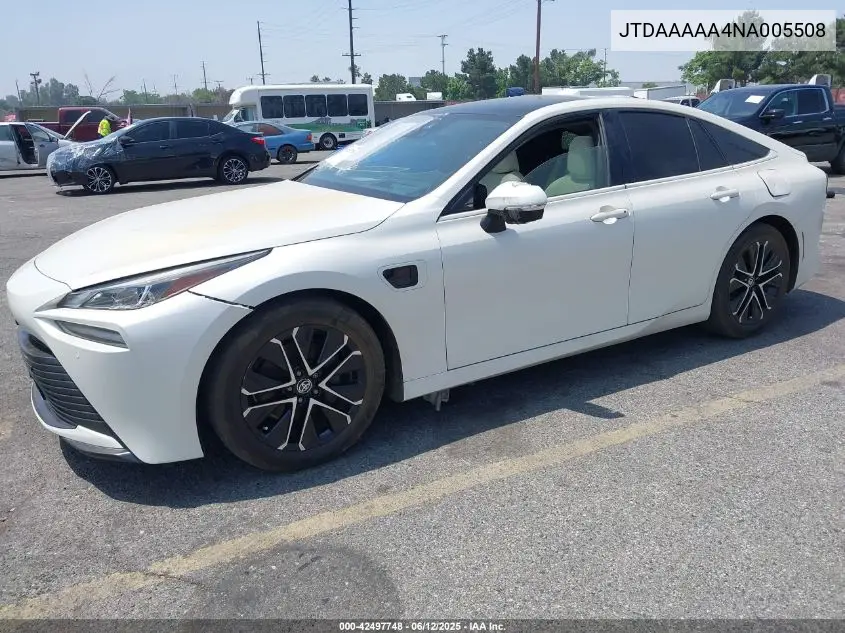 2022 Toyota Mirai Limited VIN: JTDAAAAA4NA005508 Lot: 42497748