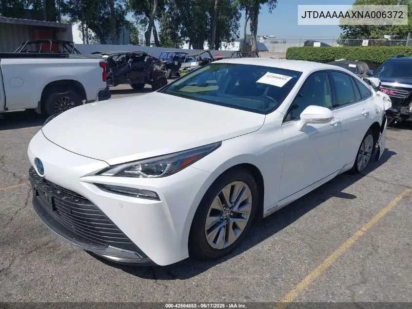 2022 Toyota Mirai Xle VIN: JTDAAAAAXNA006372 Lot: 42504853