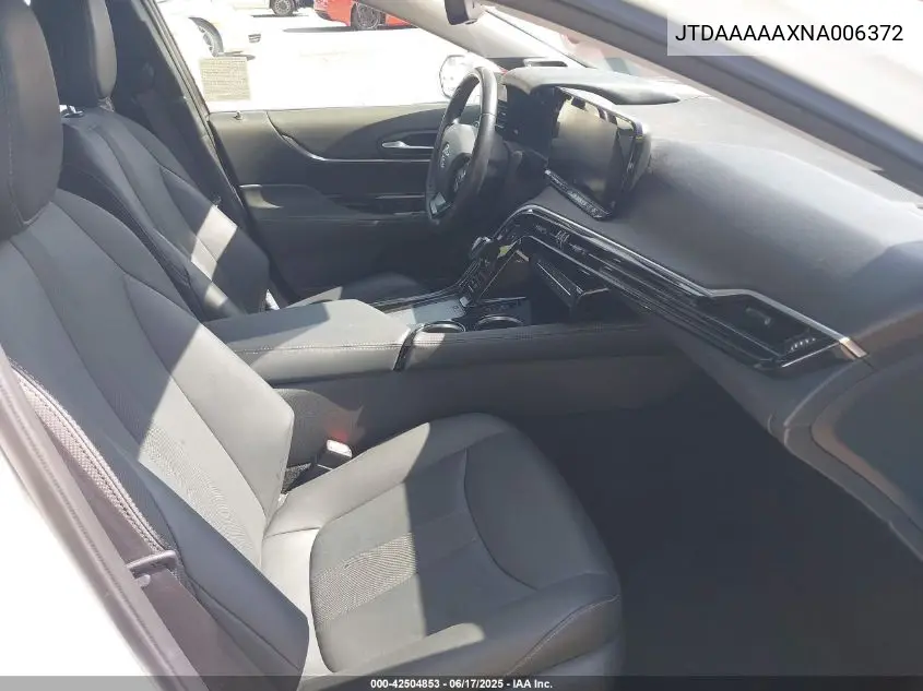 2022 Toyota Mirai Xle VIN: JTDAAAAAXNA006372 Lot: 42504853
