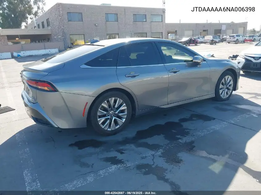 2022 Toyota Mirai Xle VIN: JTDAAAAA6NA006398 Lot: 42542087