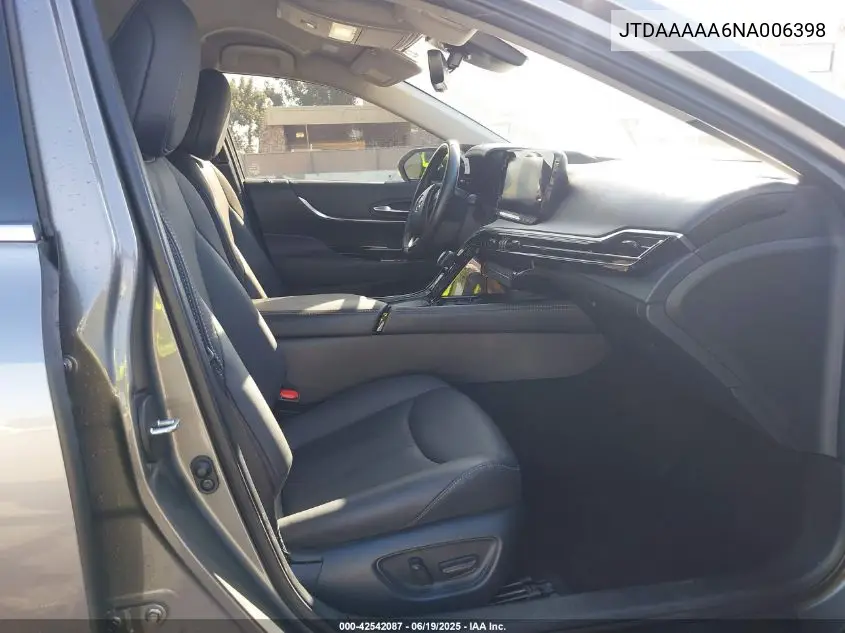 2022 Toyota Mirai Xle VIN: JTDAAAAA6NA006398 Lot: 42542087