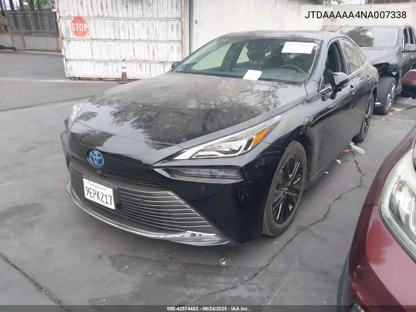2022 Toyota Mirai Xle VIN: JTDAAAAA4NA007338 Lot: 42574483