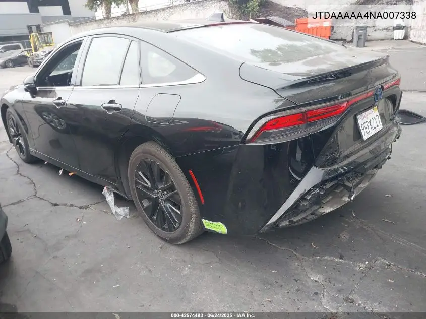 2022 Toyota Mirai Xle VIN: JTDAAAAA4NA007338 Lot: 42574483