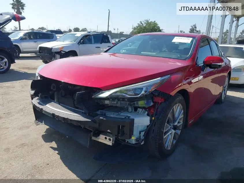 2023 Toyota Mirai Xle VIN: JTDAAAAA1PA007848 Lot: 42662220