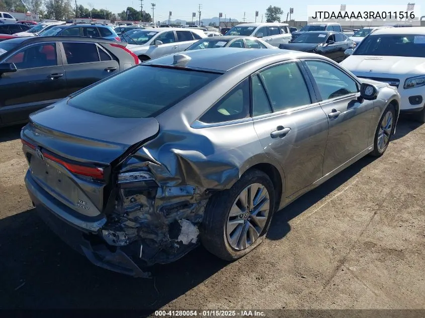 2024 Toyota Mirai Xle VIN: JTDAAAAA3RA011516 Lot: 41280054