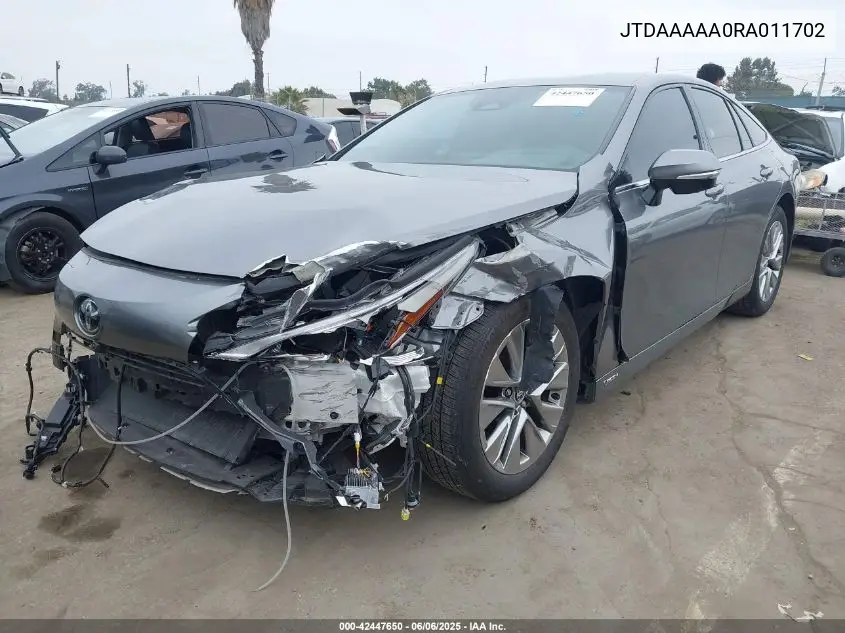 2024 Toyota Mirai Xle VIN: JTDAAAAA0RA011702 Lot: 42447650