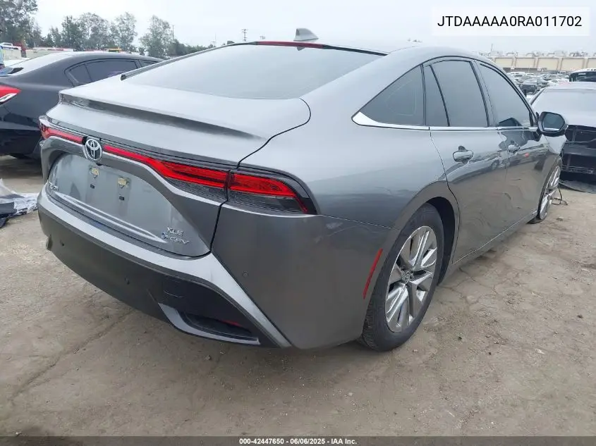 2024 Toyota Mirai Xle VIN: JTDAAAAA0RA011702 Lot: 42447650