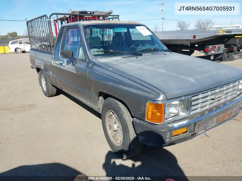 1986 Toyota Pickup Xtracab Rn56 Sr5 VIN: JT4RN56S4G7005931 Lot: 41550550