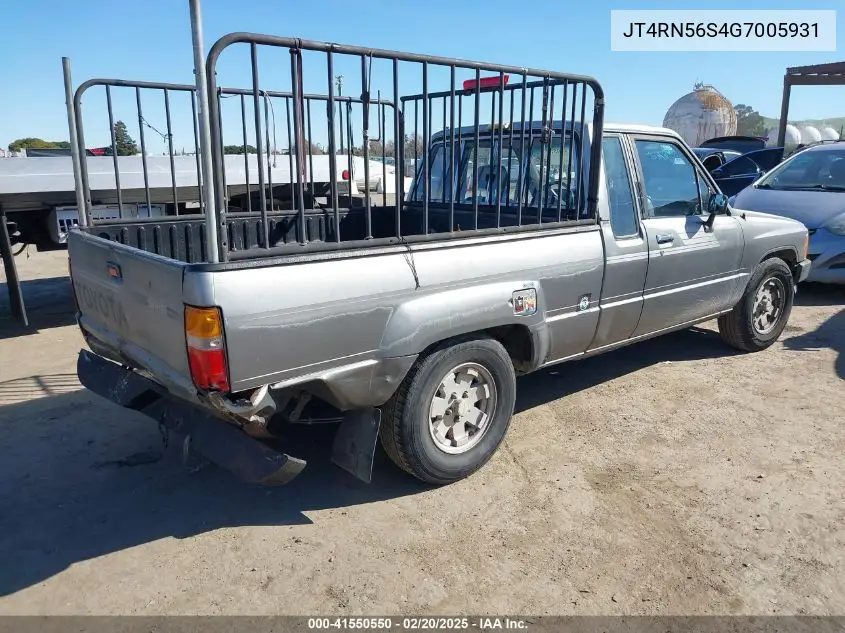 1986 Toyota Pickup Xtracab Rn56 Sr5 VIN: JT4RN56S4G7005931 Lot: 41550550
