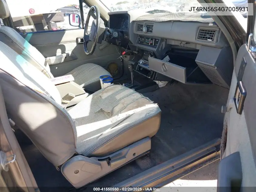 1986 Toyota Pickup Xtracab Rn56 Sr5 VIN: JT4RN56S4G7005931 Lot: 41550550