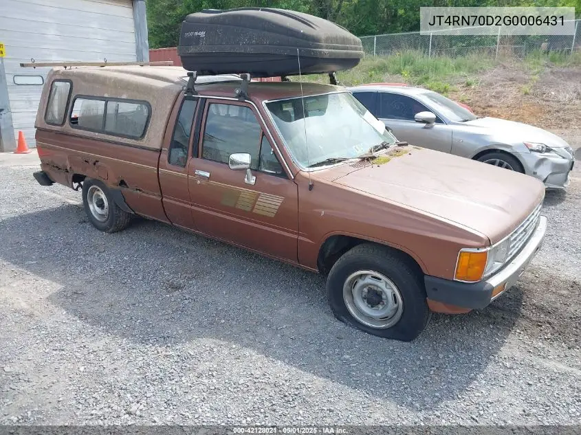 1986 Toyota Pickup Xtracab Rn70 Dlx VIN: JT4RN70D2G0006431 Lot: 42128021