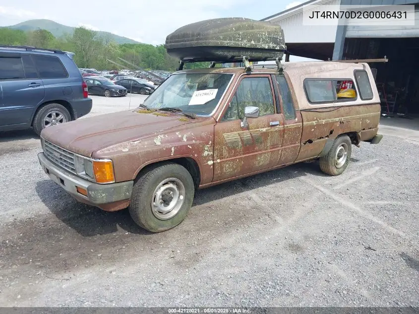 1986 Toyota Pickup Xtracab Rn70 Dlx VIN: JT4RN70D2G0006431 Lot: 42128021