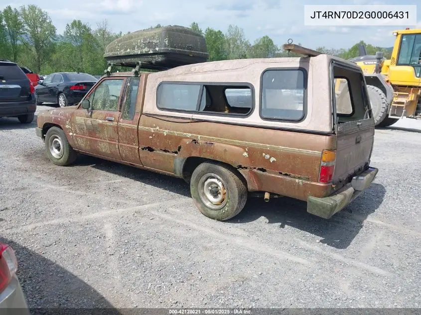 1986 Toyota Pickup Xtracab Rn70 Dlx VIN: JT4RN70D2G0006431 Lot: 42128021