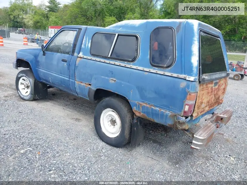 1986 Toyota Pickup Rn63 Std VIN: JT4RN63R4G0005251 Lot: 42190385