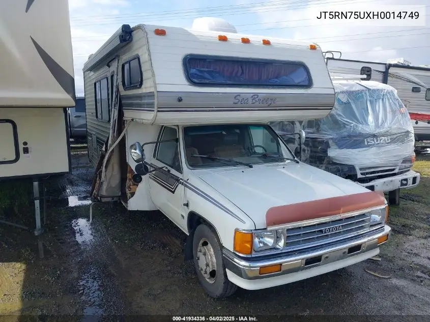 jt5rn75uxh0014749 JT5RN75UXH0014749 1987 Toyota Pickup Cab Chassis Rn75 Dlx