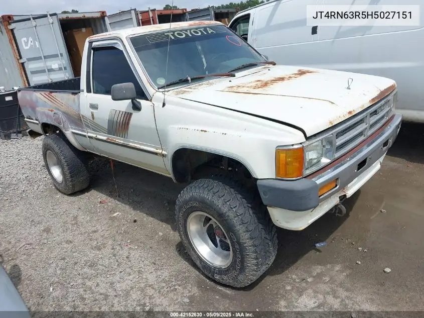 1987 Toyota Pickup Rn63 Std VIN: JT4RN63R5H5027151 Lot: 42152630