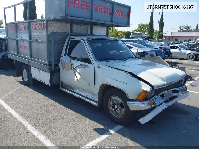 1987 Toyota Pickup Cab Chassis Rn75 VIN: JT5RN75T5H0016397 Lot: 42604416