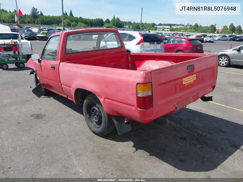 1990 Toyota Pickup 1/2 Ton Short Wheelbase VIN: JT4RN81R8L5076948 Lot: 42238947
