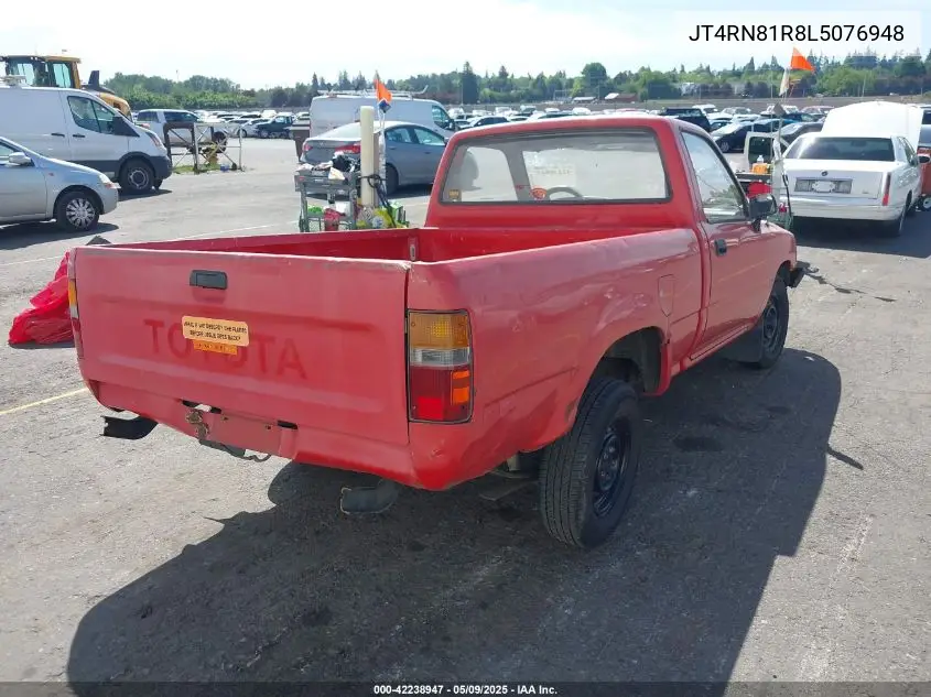 1990 Toyota Pickup 1/2 Ton Short Wheelbase VIN: JT4RN81R8L5076948 Lot: 42238947