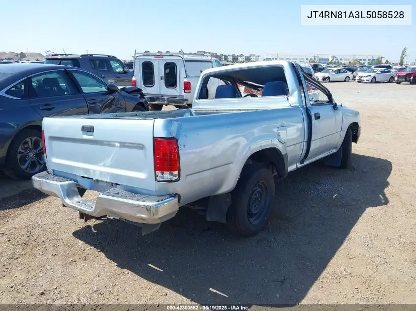 1990 Toyota Pickup 1/2 Ton Short Wheelbase VIN: JT4RN81A3L5058528 Lot: 42303582