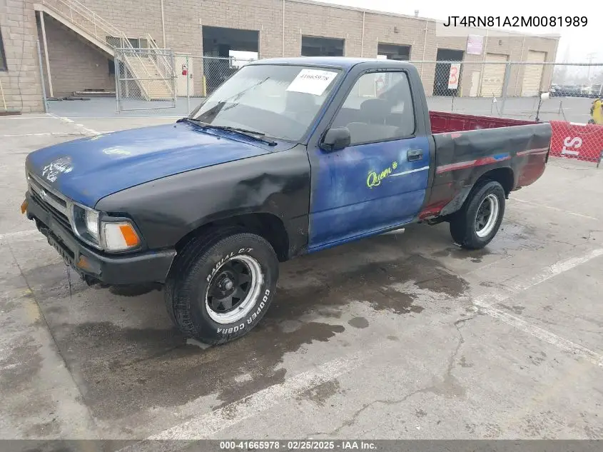 1991 Toyota Pickup 1/2 Ton Short Wheelbase VIN: JT4RN81A2M0081989 Lot: 41665978