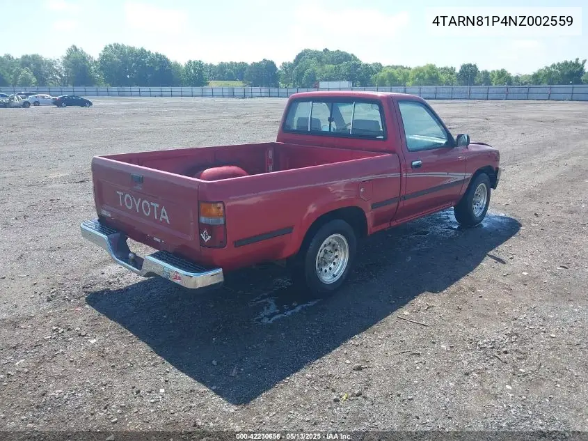 1992 Toyota Pickup 1/2 Ton Sht Wheelbase Dlx VIN: 4TARN81P4NZ002559 Lot: 42230656