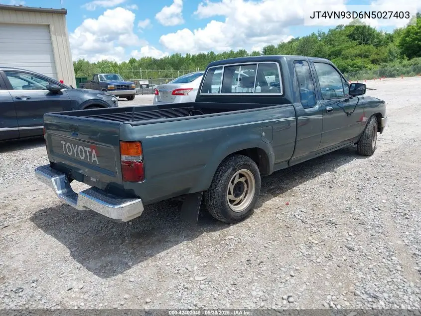 1992 Toyota Pickup 1/2 Ton Ex Lng Whlbse Dlx VIN: JT4VN93D6N5027403 Lot: 42402045
