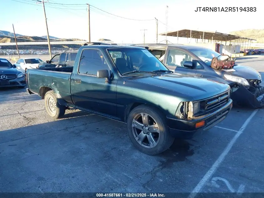 1994 Toyota Pickup 1/2 Ton Short Wheelbase VIN: JT4RN81A2R5194383 Lot: 41587661