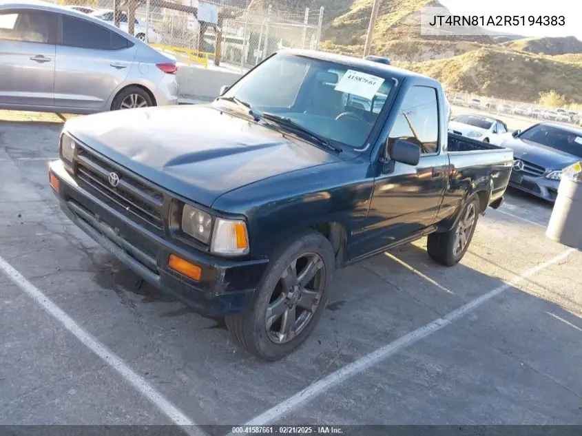 1994 Toyota Pickup 1/2 Ton Short Wheelbase VIN: JT4RN81A2R5194383 Lot: 41587661