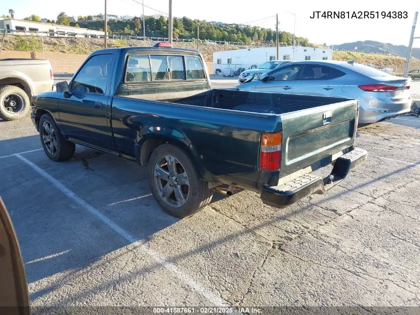 1994 Toyota Pickup 1/2 Ton Short Wheelbase VIN: JT4RN81A2R5194383 Lot: 41587661