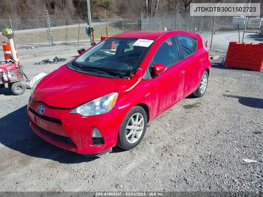 2012 Toyota Prius C Three VIN: JTDKDTB30C1502723 Lot: 41688247