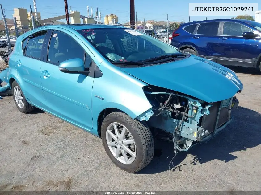 2012 Toyota Prius C Four VIN: JTDKDTB35C1029241 Lot: 42179562