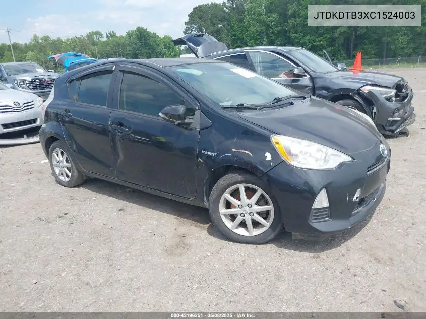 2012 Toyota Prius C Three VIN: JTDKDTB3XC1524003 Lot: 42196251