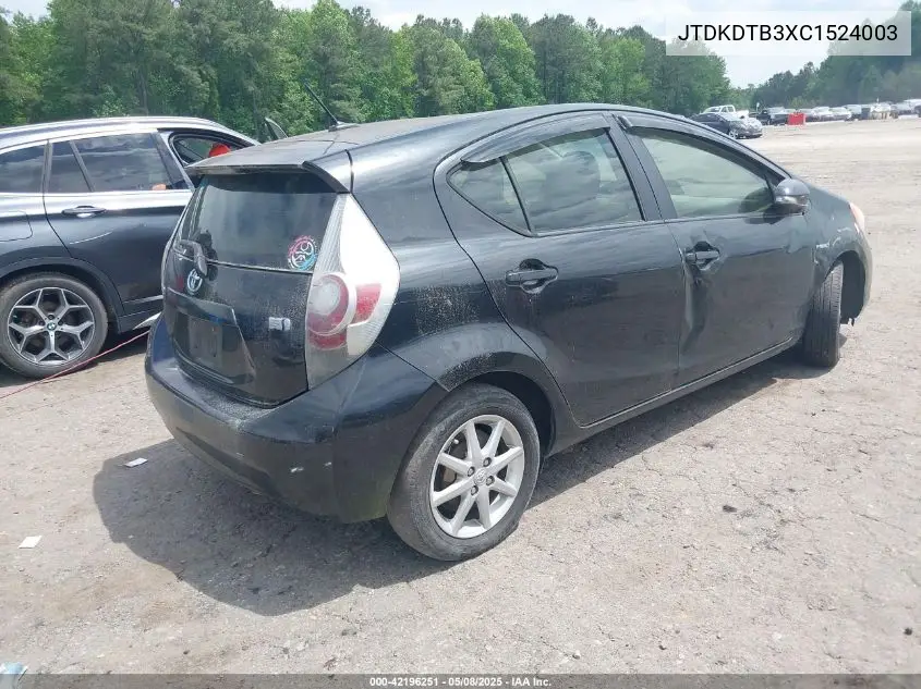 2012 Toyota Prius C Three VIN: JTDKDTB3XC1524003 Lot: 42196251