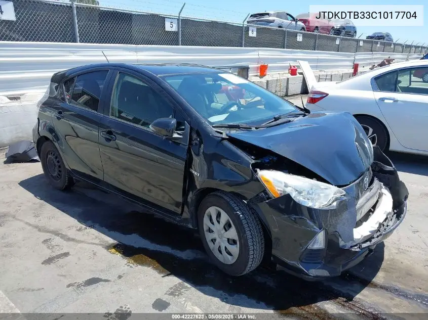 2012 Toyota Prius C Two VIN: JTDKDTB33C1017704 Lot: 42227623