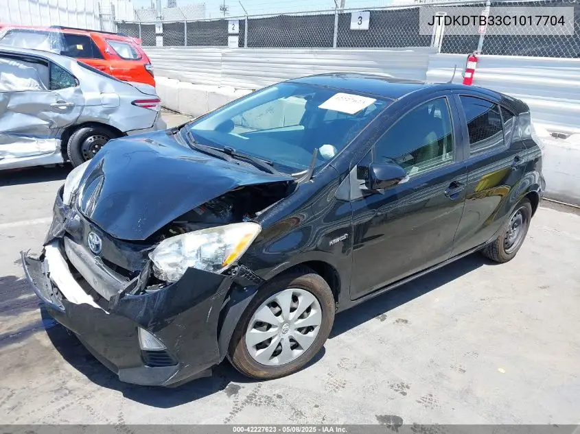 2012 Toyota Prius C Two VIN: JTDKDTB33C1017704 Lot: 42227623