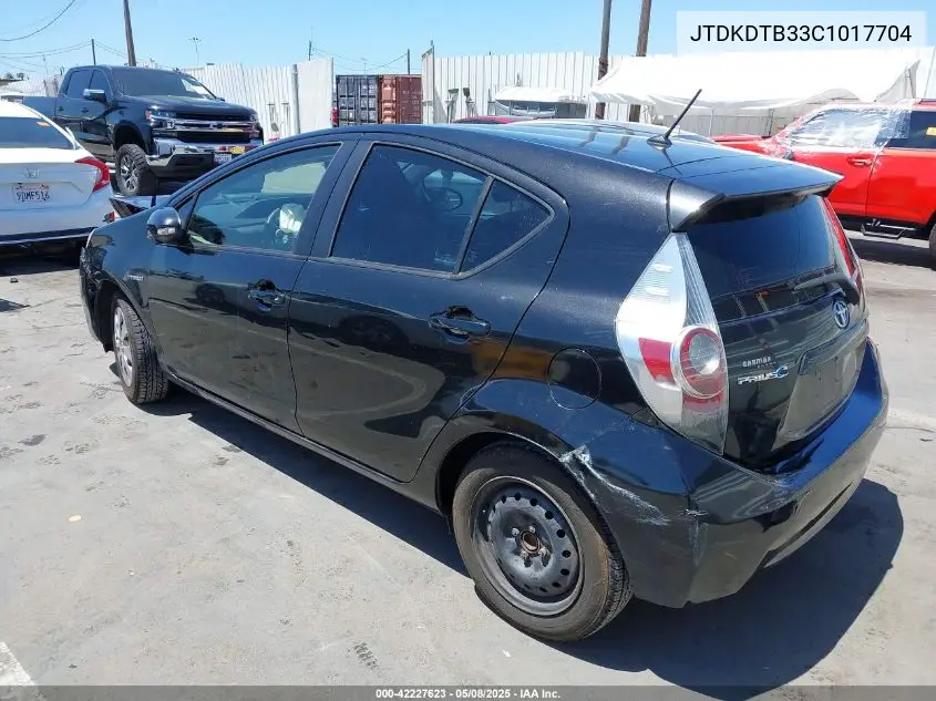 2012 Toyota Prius C Two VIN: JTDKDTB33C1017704 Lot: 42227623