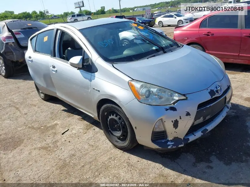 2012 Toyota Prius C One VIN: JTDKDTB30C1520848 Lot: 42243167