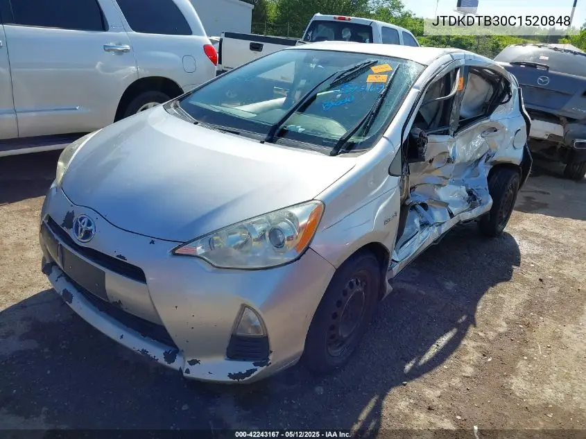 2012 Toyota Prius C One VIN: JTDKDTB30C1520848 Lot: 42243167