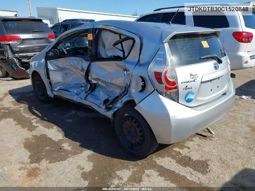 2012 Toyota Prius C One VIN: JTDKDTB30C1520848 Lot: 42243167