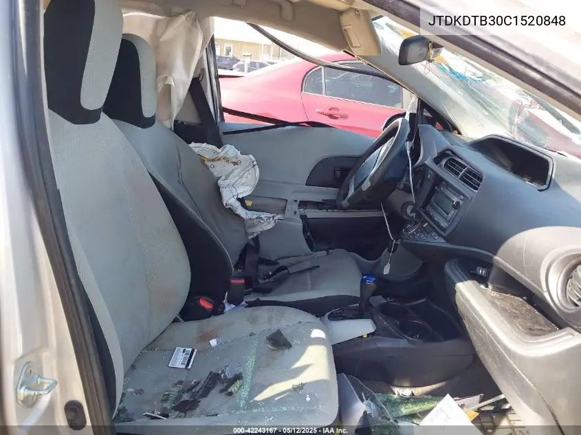 2012 Toyota Prius C One VIN: JTDKDTB30C1520848 Lot: 42243167